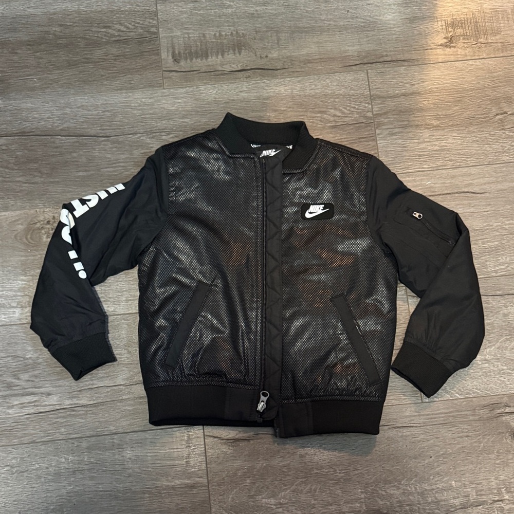 Nike Kids Black Jacket with Mesh Design